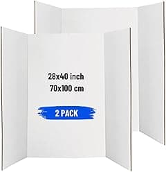 SAKPHIL (2 Pcs) Tri-Fold Presentation Board | 28x40 inch (70x100 cm) | 3 Ply Corrugated Cardboard with inside White Surface | Portable Poster Board | School Projects | Office Displays | Exhibitions - Amazon.ae Price Tracker