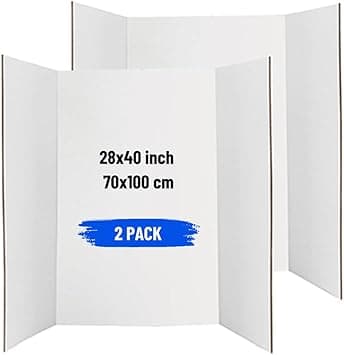 SAKPHIL (2 Pcs) Tri-Fold Presentation Board | 28x40 inch (70x100 cm) | 3 Ply Corrugated Cardboard with inside White Surface | Portable Poster Board | School Projects | Office Displays | Exhibitions - Amazon.ae Price Tracker
