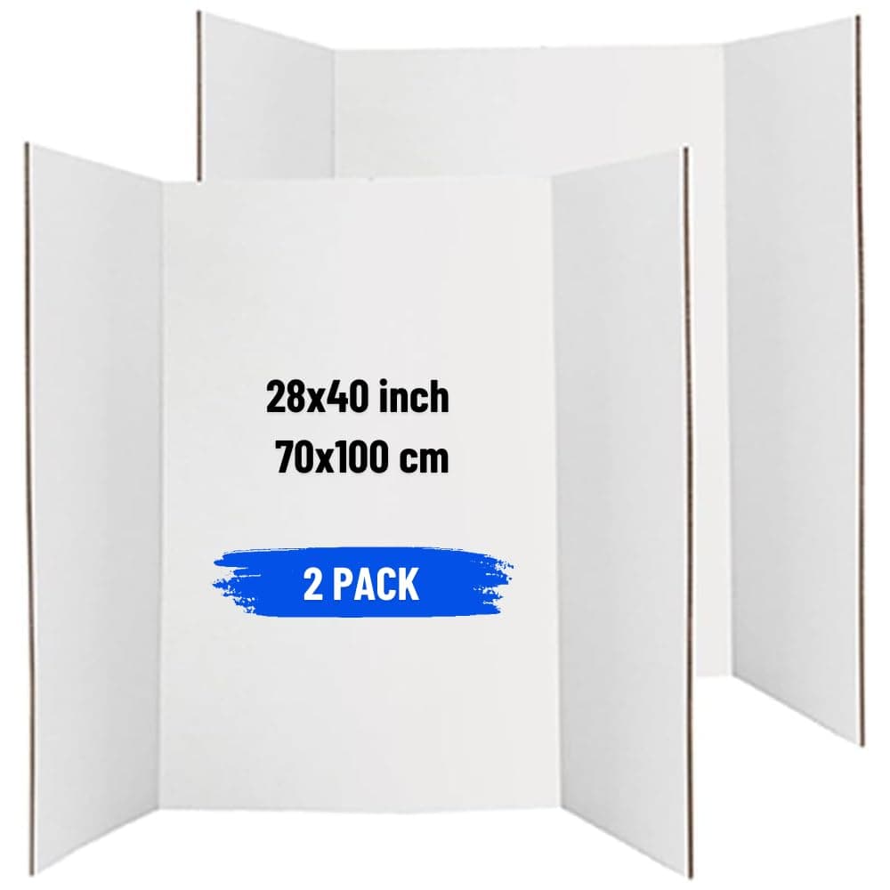 SAKPHIL (2 Pcs) Tri-Fold Presentation Board | 28x40 inch (70x100 cm) | 3 Ply Corrugated Cardboard with inside White Surface | Portable Poster Board | School Projects | Office Displays | Exhibitions on Amazon.ae - Price Tracker