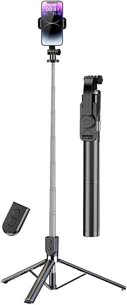170cm Phone Selfie Stick Tripod with Remote Control (SELFIE STICK R1), Portable Rotate Phone Holder Extendable Tripod Stand Compatible with iPhone Android Smartphone - Amazon.ae Price Tracker