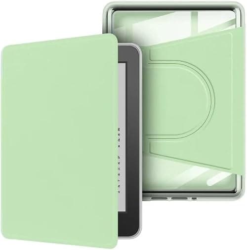 Gruattreay Case Compatible with Kindle Paperwhite (12th Generation) 7 inch 2024, Hybrid Detachable Magnetic 360° Rotation Stand Folio Cover, Hard Clear Back, Auto Wake/Sleep (Matcha Green) على Amazon.ae - متتبع الأسعار