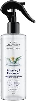 Bare Anatomy Nature x Science Rosemary Water Spray for Hair Growth & Hair Thickness with Rice Water |100% Natural Extract | Soft & Smooth Hair| Controls Hairfall| Non-Greasy & Fast Absorbing | 200 ml on Amazon.ae - Price Tracker