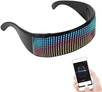 LED Light Up Glasses, Bluetooth Full Color Luminous Glasses for Parties,Display Customized Flashing Messages and Animations DIY and Text Via App Control, Cool Glasses for Cosplay on Amazon.ae - Price Tracker