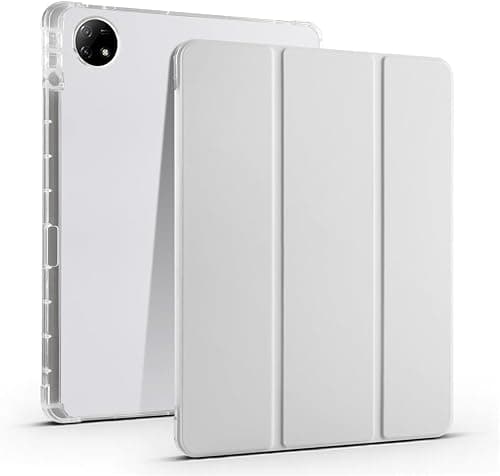 Tri-Fold Flip Case for HONOR Pad 10 HEY3-W00 HEY3-W10 12.1 inch 2025,Slim Lightweight Protective Cover with Transparent Honeycomb Back,Shockproof TPU with Pencil Holder (Gray) على Amazon.ae - متتبع الأسعار