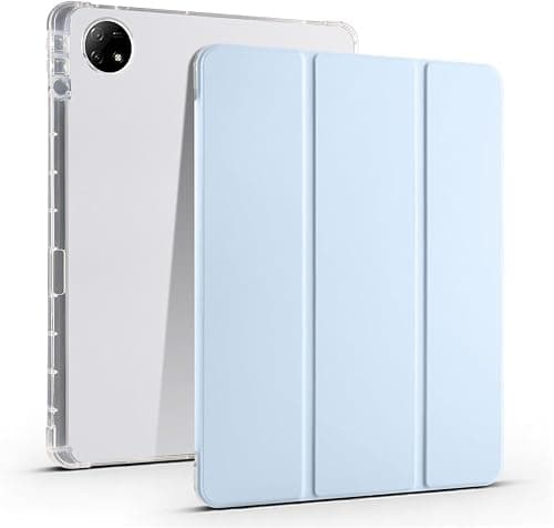 Tri-Fold Flip Case for HONOR Pad 10 HEY3-W00 HEY3-W10 12.1 inch 2025,Slim Lightweight Protective Cover with Transparent Honeycomb Back,Shockproof TPU with Pencil Holder (Light Blue) on Amazon.ae - Price Tracker
