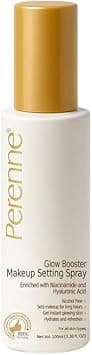 Perenne Glow Booster Makeup Setting Spray with Hyaluronic acid, Aloe vera and Niacinamide| Natural Dewy Finish| Hydrating| Long Lasting Makeup Fixer|Alcohol Free| Paraben Free (100 ml) on Amazon.ae - Price Tracker
