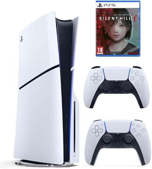 Sony PlayStation 5 Slim Disc Console with Extra Dualsense White Controller and Silent Hill f - Day 1 Edition - International Version على Amazon.ae - متتبع الأسعار