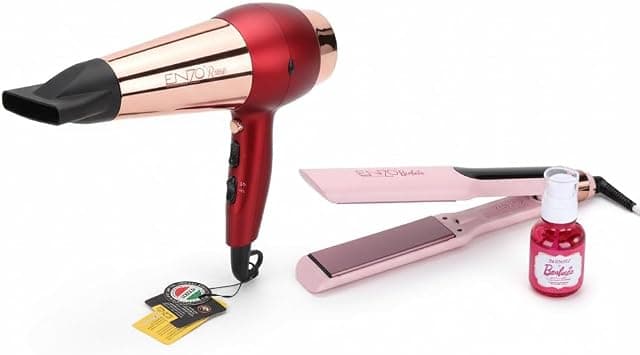 ENZO Professional Hair Styling Combo – EN-3339 Ceramic Hair Straightener with Free Hair Serum + EN-8227 Ionic Hair Dryer | Fast, Frizz Control & Smooth Shine – Intl Version على Amazon.ae - متتبع الأسعار