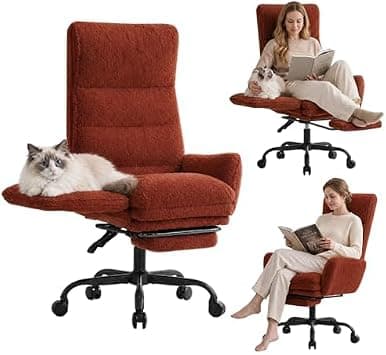 Ergonomic Gaming Chair for Adults, Executive Office Chairs for Home, Cozy Home Office Desk Chair,High Back Computer Game Chair with Footrest & Flip-Up Arms, Brown على Amazon.ae - متتبع الأسعار