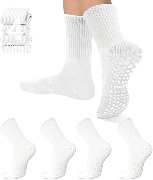 Proxima Direct 4 Pairs Pilates Yoga Socks with Grips Non-Slip Yoga Socks for Women Men Ballet Hospital Ballet Dance Barefoot Workout Anti-Skid Athletic Socks on Amazon.ae - Price Tracker