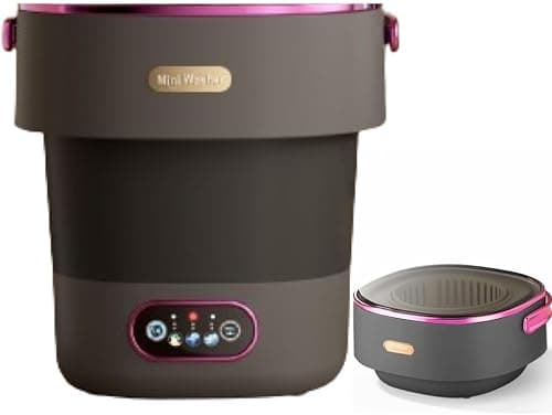 XVersion Upgraded 13L Portable Washing Machine with Spin Dryer, Foldable Mini Washer for Underwear, Socks and Small Laundry Items, Compact for Apartment, Travel, RV and Home - Grey على Amazon.ae - متتبع الأسعار