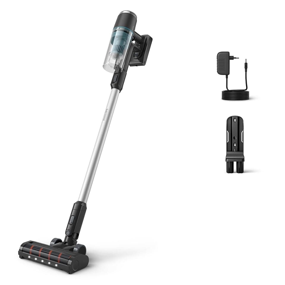 Philips Cordless Vacuum 3000 Series - Up to 60 mins Runtime, LED Nozzle, Handheld Vacuum, PowerCyclone 8, Digital Motor, Misty dawn - XC3031/61 on Amazon.ae - Price Tracker