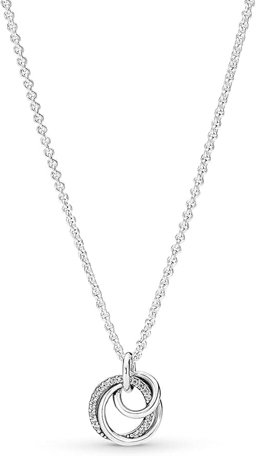 PANDORA Family Always Encircled Pendant Necklace - Great Gift for Women - Adjustable Necklace with Lobster Clasp - Sterling Silver & Cubic Zirconia - 23.6' on Amazon.ae - Price Tracker