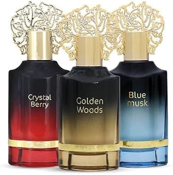 NASEEM Special Combo Perfume Set Crystal Berry, Blue Musk & Golden Woods (Pack of 3, 55ml each) Long Lasting Unisex Fragrance for Men & Women on Amazon.ae - Price Tracker