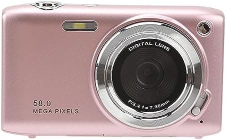 LICAEVEY Digital Camera, 4K 58MP Full HD 16X Zoom Fixed Focal Macro Timed Photography Digital Video Camera, Portable Compact Digital Camera for Teens Adult Beginner(Gold and Pink) (Roseate) على Amazon.ae - متتبع الأسعار