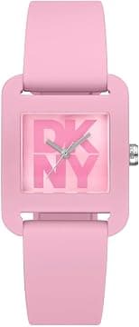 DKNY City Sport Analog Wrist Watch for Women, 28.5 mm x 36.5 mm Case Size, Pink - Best Deal Finder