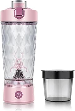 Premium Electric Protein Powder Shaker Bottle, USB Rechargeable Mixing Cup, Portable Water Bottle/Beverage Mixer, Suitable for Fitness and Sports, BPA-Free Tritan Material, 22 oz (Pink) on Amazon.ae - Price Tracker