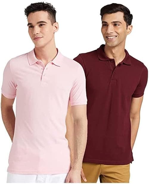 Amazon Brand - Symbol Men's Solid Regular Fit Half Sleeve Polo (Combo Pack of 2) on Amazon.ae - Price Tracker