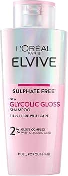 L'Oreal Paris Elvive Glycolic Gloss Sulphate-Free Shampoo, with 2% Glycolic Acid Complex, Instantly Transforms Dull Hair for Shine, Smoothness & Strength, All Hair Types, 250ml on Amazon.ae - Price Tracker