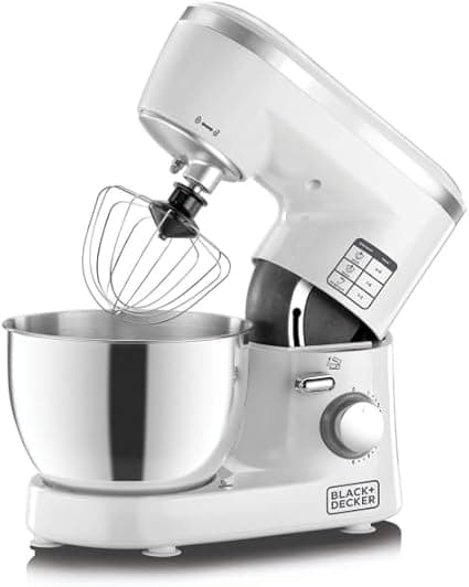 Black & Decker Kitchen Stand Mixer Machine, 1000W Power, 4L Large Capacity, Stainless Steel Bowl, 6 Speed Settings for Perfect Baking Results, Easy Mixing & Kneading, 2 years warranty, SM1000-B5 on Amazon.ae - Price Tracker