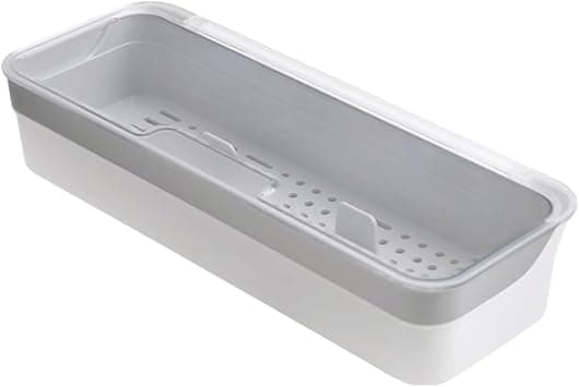 Plastic Kitchen Drawer Organizer with Lid and Drainer Stackable Utensil Holder for Countertop Silverware Tray Flatware Organizers - 13x4.7x2.4 Inch Spatula Cutlery Storage Box on Amazon.ae - Price Tracker