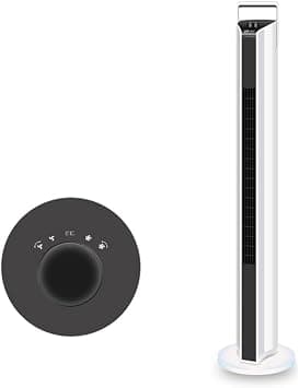 Bladeless Tower Fan with Remote Control, 90° Oscillating Vertical Fan for Bedrooms, Quiet Small Cooling Tower Fan, 15-Hour Timer, Kid- and Pet-Friendly on Amazon.ae - Price Tracker
