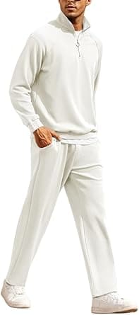 COOFANDY Men's Tracksuit 2 Piece Relaxed Fit Half-zip Sweatsuits Athletic Running Jogging Suit Sets on Amazon.ae - Price Tracker