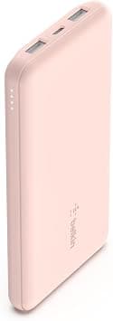 Belkin 10000mAh portable power bank, 10K USB-C portable charger with 1 USB-C port and 2 USB-A ports, battery pack for up to 15W charging for iPhone, Samsung Galaxy, AirPods, iPad, and more – Rose Gold - Amazon.ae Price Tracker