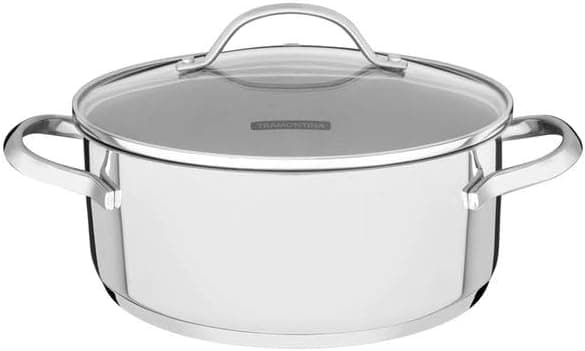 Tramontina Una Stainless Steel Shallow Casserole Dish with Glass Lid 16 cm 1.4 L | Tri-Ply Base (SS + Aluminum + SS) | Even Heat | Durable & Dishwasher Safe | Gas, Electric & Induction Compatible - Amazon.sa Price Tracker