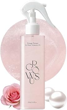 GROWUS Damage Therapy No-Wash Treatment - Korean Hair Care, Rose Musk Scent, Heat Protectant, Leave-In Hair Serum for Frizzy, Dry, Damaged Hair, Instant Shine & Smooth, 8.45 Fl Oz - Best Deal Finder
