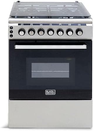 BLACK+DECKER Freestanding Gas Cooker, Stainless Steel, Fixed Drawer, Inox Model Number - BXOFG604.002PZOX Made In TURKEY on Amazon.ae - Price Tracker
