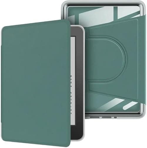 Gruattreay Case Compatible with Kindle Paperwhite (12th Generation) 7 inch 2024, Hybrid Detachable Magnetic 360° Rotation Stand Folio Cover, Hard Clear Back, Auto Wake/Sleep (Dark Green) on Amazon.ae - Price Tracker