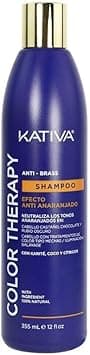 KATIVA Color Therapy Anti-Brass | Mattifying Shampoo 355 ml | Blue Shampoo Against Orange | Shea, Coconut and Citrus | No Salt, Sulphates and Parabens | Light Brown or Dark Blonde Hair on Amazon.ae - Price Tracker