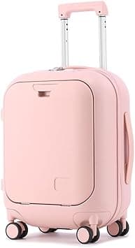 Skycare Carry On Luggage, Durable Hardside Suitcases with Front Laptop Pocket, and Lock Spinner Carry on Hardshell Lightweight 18in 20in 24in (Pink, 18 inch) on Amazon.ae - Price Tracker