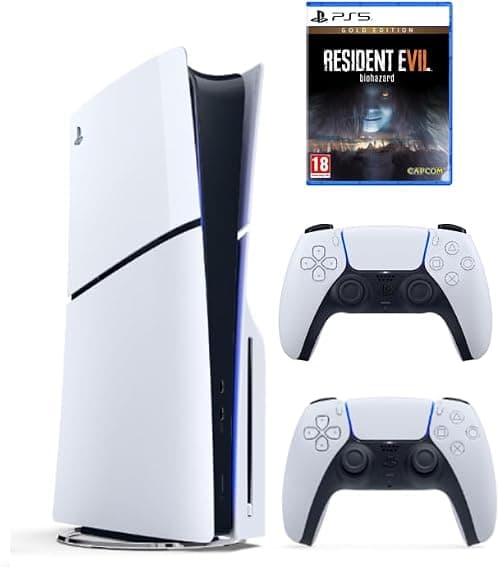 Sony PlayStation 5 Slim Disc Console with Extra Dualsense White Controller and Resident Evil 7 Gold Edition - International Version على Amazon.ae - متتبع الأسعار