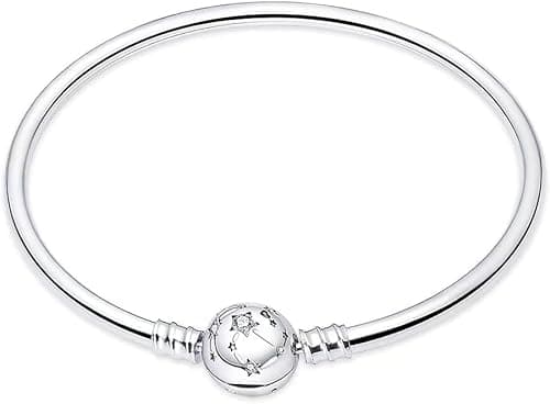 LNQOBU 925 Sterling Silver Snake Chain Bracelet Glossy Women Charm Bracelets for Mother's Day Gift(With one Spacer Beads) on Amazon.ae - Price Tracker