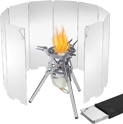 Portable 10-Plate Aluminum Camping Stove Windscreen - Foldable Windshield with Carry Bag for Outdoor Cooking, Backpacking, Picnics, Gas, Butane, and Alcohol Stoves on Amazon.ae - Price Tracker