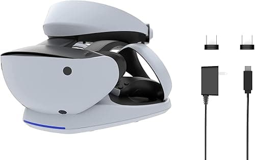 Collective Minds PSVR2 Showcase Premium Charging Station and Display Stand – Fast Charge with Magnetic Adapters, Safe Storage for PS VR2 Headset and Sense Controllers, Includes Type-C AC Adapter على Amazon.ae - متتبع الأسعار