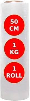 MOMENT [1 Roll] 1KG Clear Stretch Film Wrap - 500mm Heavy Duty Plastic Shrink Wrap for Pallet Wrap, Packing, Moving and Packaging - Cling wrap, 1 kg, 300g core - Amazon.ae Price Tracker