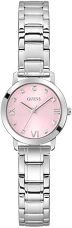GUESS US Women's Silver-Tone and Pink Analog Watch on Amazon.ae - Price Tracker