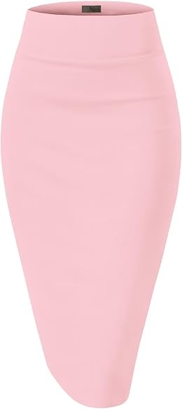 H&C Women Premium Nylon Ponte Stretch Office Pencil Skirt High Waist Made in The USA Below Knee - Best Deal Finder