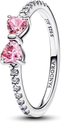 PANDORA Ladies Silver Ring Sparkling Pink Bow 193510C01 on Amazon.ae - Price Tracker