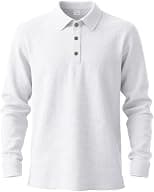 Men’s Linen Shirts Long Sleeve Polo Shirt Casual Summer Classic T Shirts - Best Deal Finder