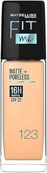 Maybelline New York Fit Me Matte + Poreless Liquid Full Coverage Foundation For All Skin Types,123 Soft Nude|16 Hr Oil Control Full Coverage Foundation For All Skin Types With Spf 22,30 Ml,Pack Of 1 on Amazon.ae - Price Tracker
