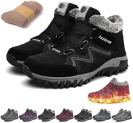Winter Warm Snow Boots for Women Men,Warm Fur Lined Winter Shoes Waterproof Non Slip Comfortable Low Calf for Hiking Walking Thick Lace-up Anti-slip Boots on Amazon.ae - Price Tracker