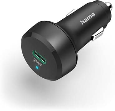 Hama 25W USB-C Car Charger with Power Delivery (PD), Fast Charging Adapter for Car, Supports Quick Charge 3.0/2.0, LED Indicator, Compact Cigarette Lighter Charger, Black on Amazon.ae - Price Tracker