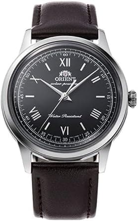 Orient RA-WK0004L Quartz Classic Watch, Black Dial, Stainless Steel Case, Vegan Leather Strap, 38.4mm, Water Resistant 3bar على Amazon.ae - متتبع الأسعار