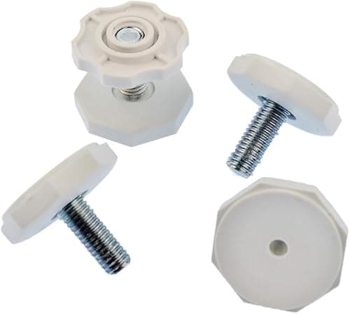 Washing Machine Adjustable Feet Screws, Plastic White Leveling Legs, Compatible with Bosch Siemens Replaces Part Number 00610643 على Amazon.ae - متتبع الأسعار