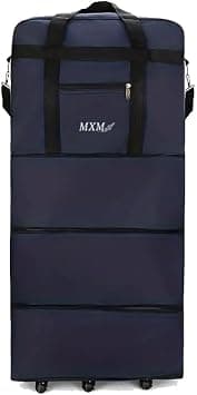 MXM Travel Moving 36"inch Trolley Luggage Foldable Bag with Wheels XX-Large 30kg/120L – Waterproof Zipper Extendable Duffel Organizer Bag (Blue) على Amazon.ae - متتبع الأسعار
