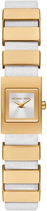 Michael Kors MK4899 Darrington Two-Hand Leather Band Watch for Women, 14.5 mm Size, White/Gold Tone/White - Best Deal Finder